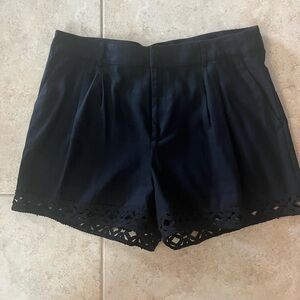 INC International Concepts Black High Waist Shorts with Lace Trim